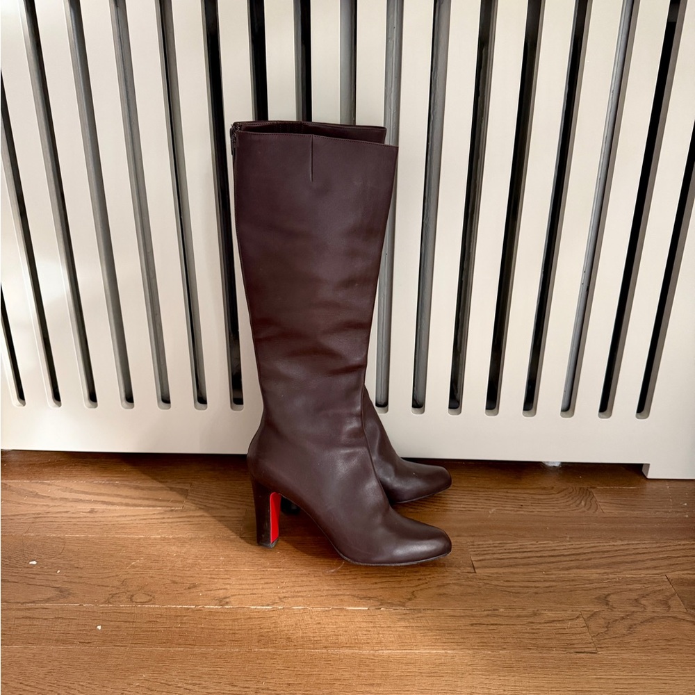 CHRISTIAN LOUBOUTIN Brown Knee-High Boots
